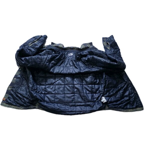 North Face Quilted Overshirt Mens S Plaid Shacket Outdoor Preppy Upcycle FLAW - Picture 8 of 16